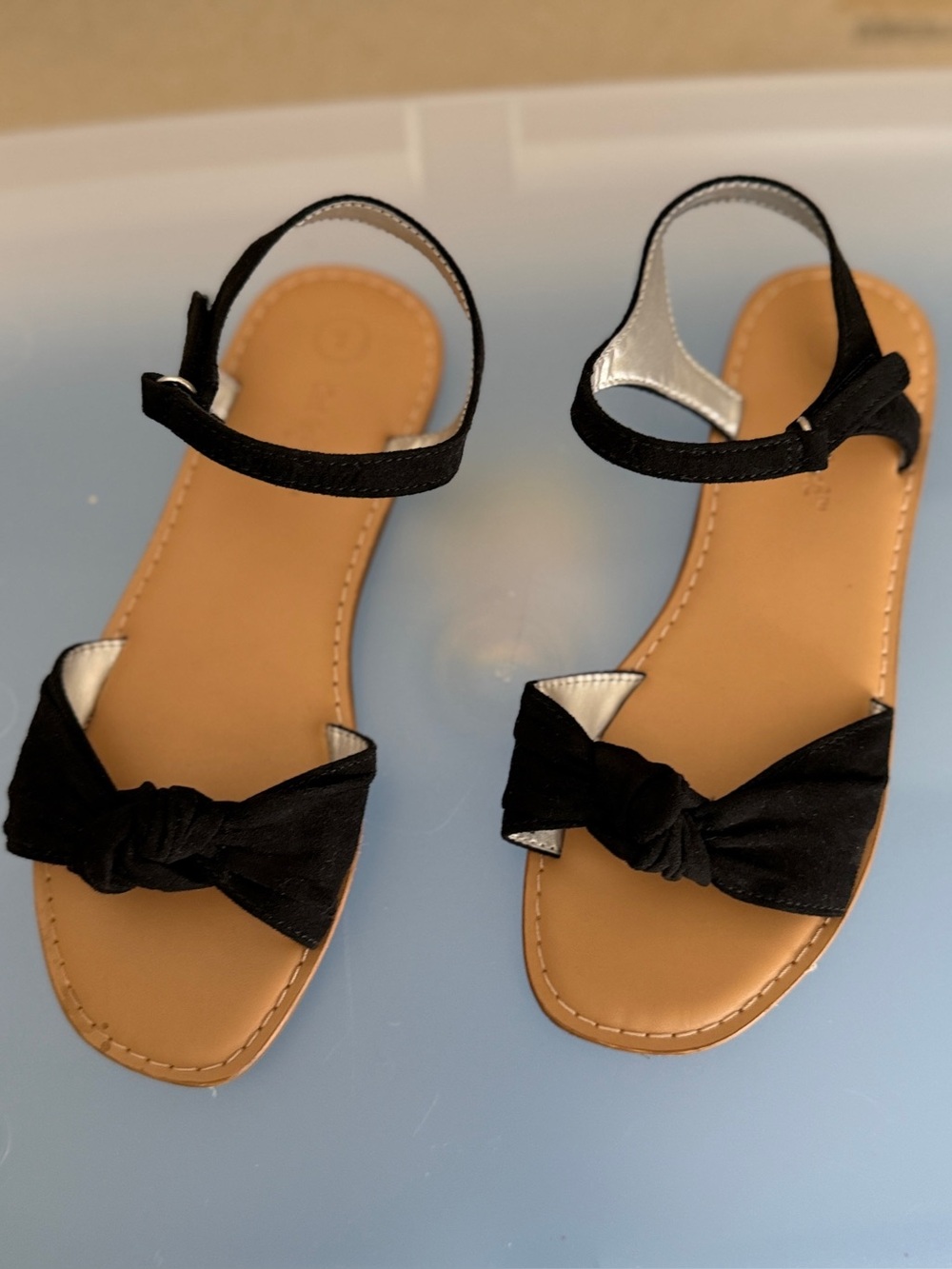 Cat & Jack Black Knot Front Ankle Strap Sandals for Kids